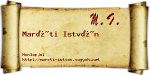 Maróti István névjegykártya